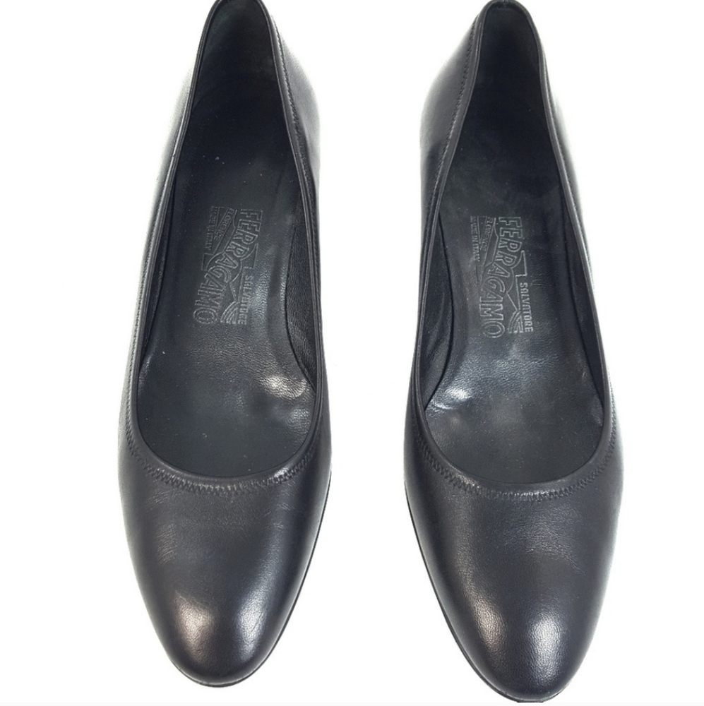 Salvatore Ferragamo Ballet Kitten Heel Wedge 6.5